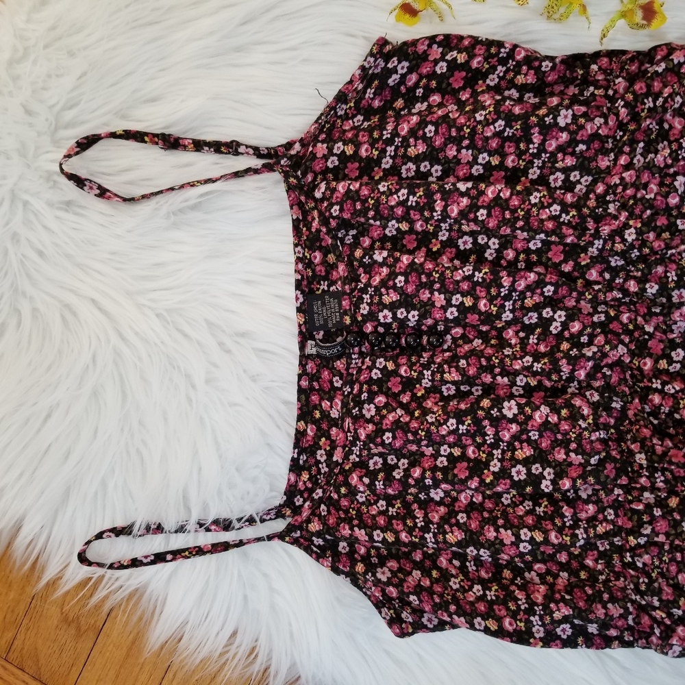 PASSPORT Floral Ruffle Mini Dress SIZE L. - Picture 5 of 16